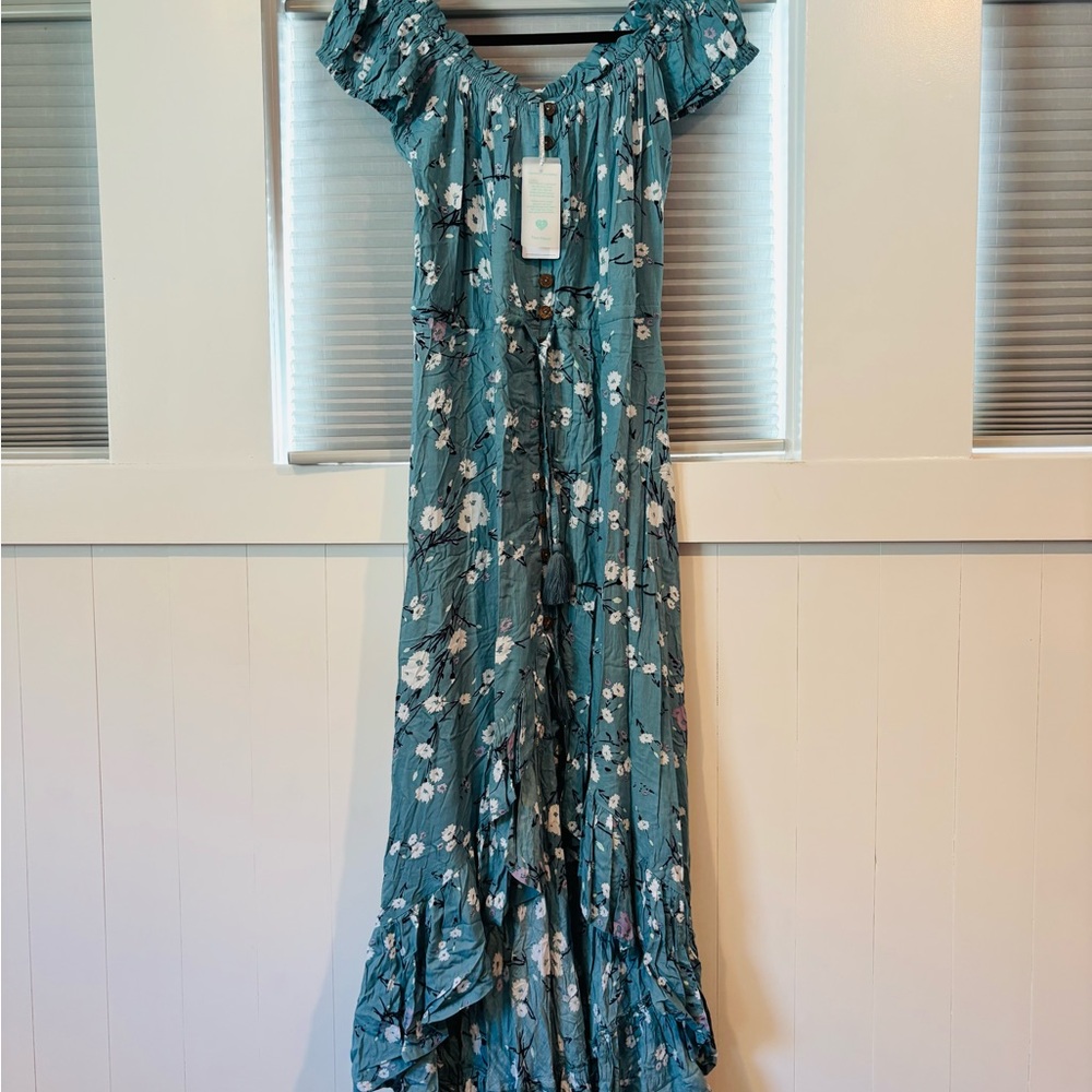 Tiare Hawaii Blue Floral Dress